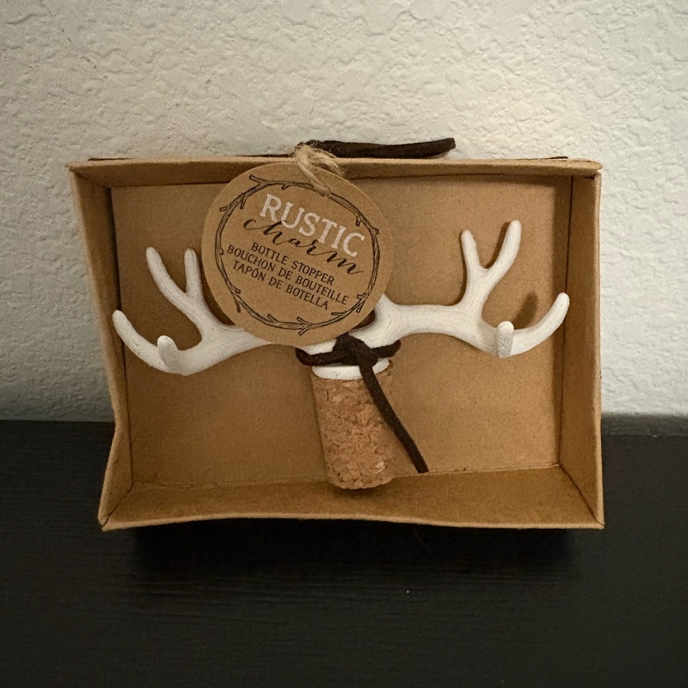 Kate Aspen Antlers Style Bottle Stopper. New in box.